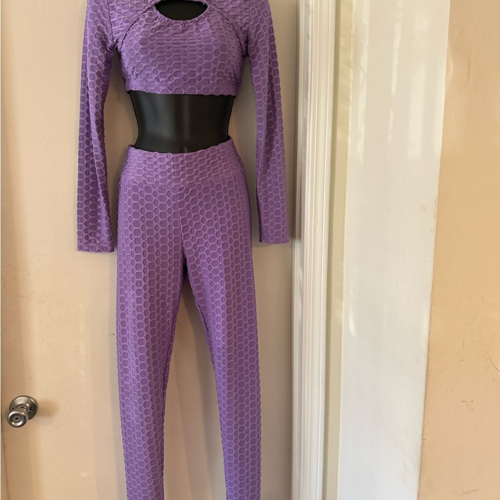Purple Textured Women's Jumpsuit